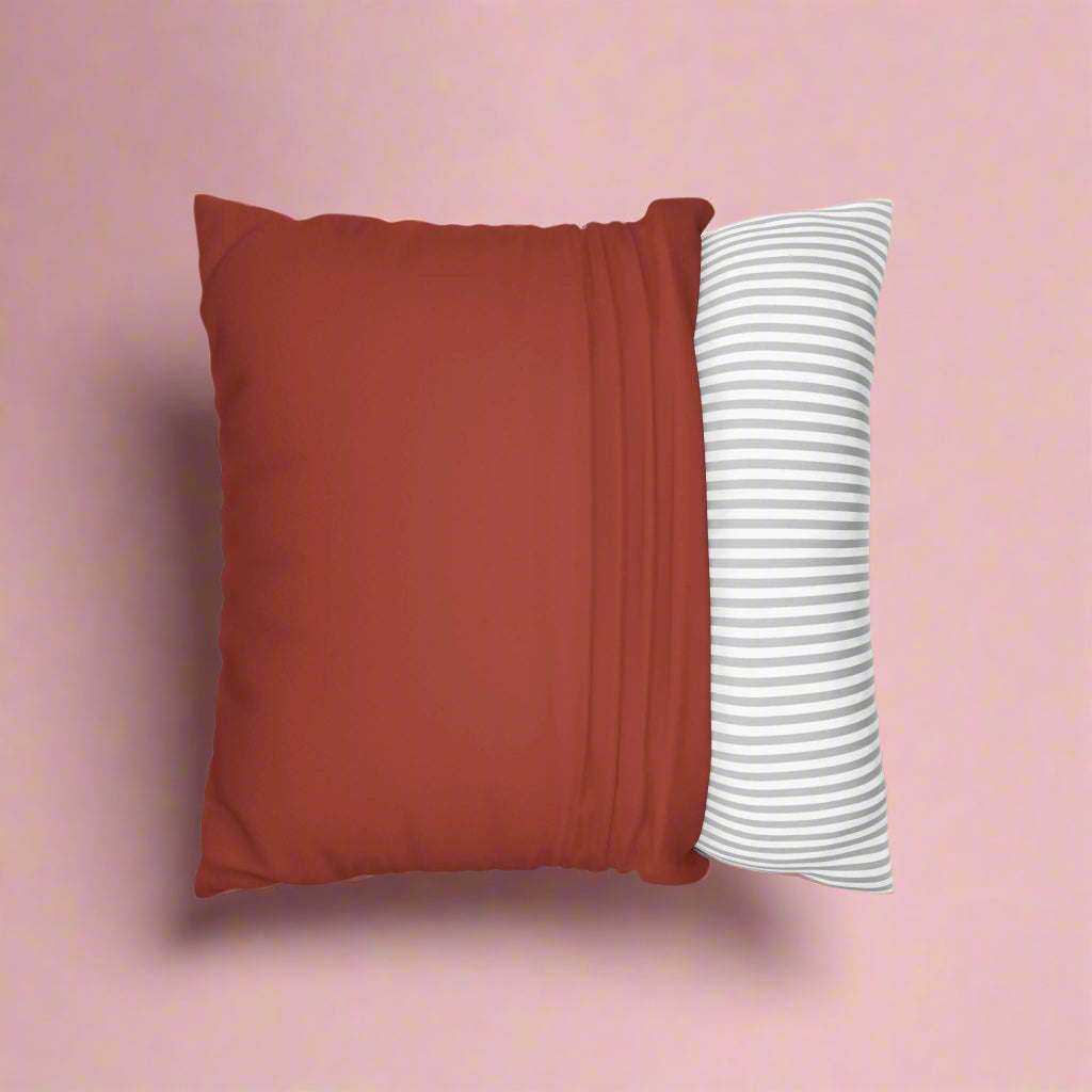 Custom family name gift decorative faux suede cushion cover with concealed zipper for housewarming and holiday decor