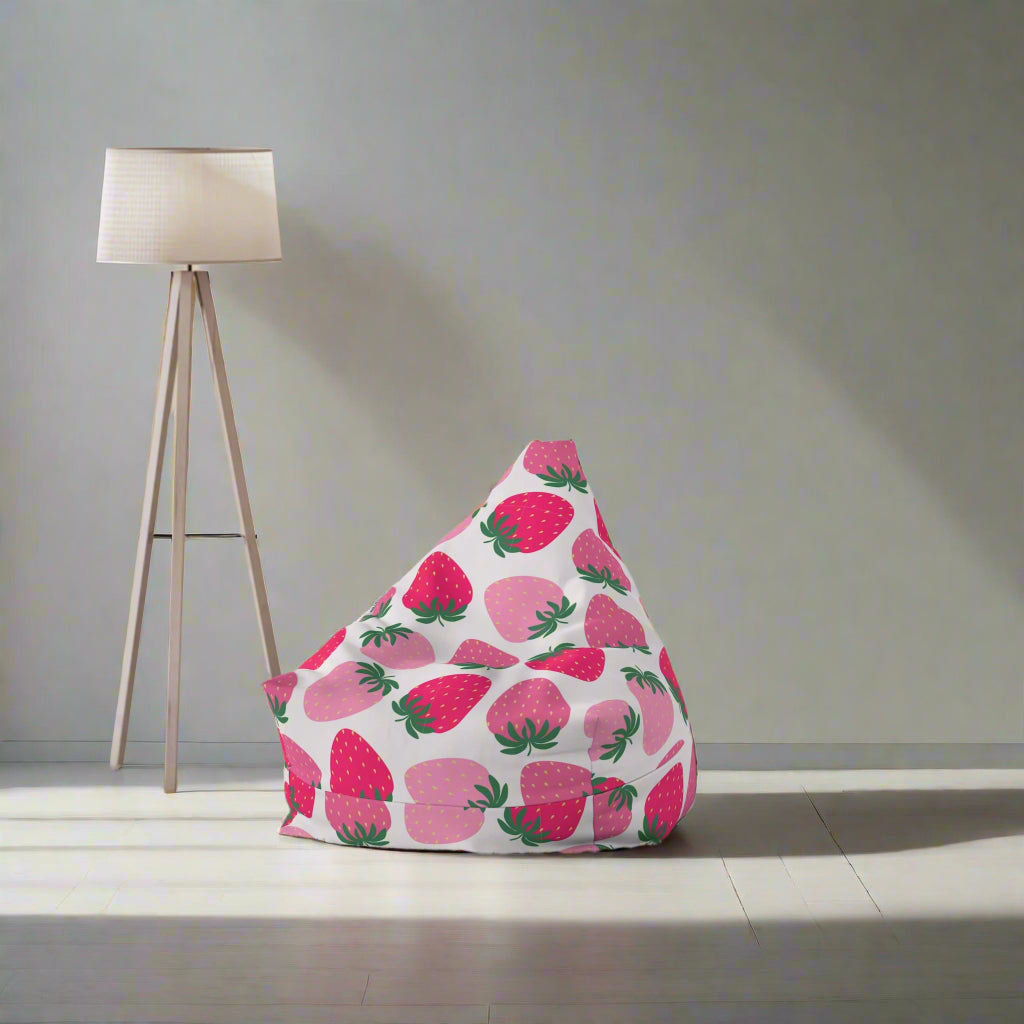 Bean Bag Chair Cover - Kawaii Strawberry Cottage Decor