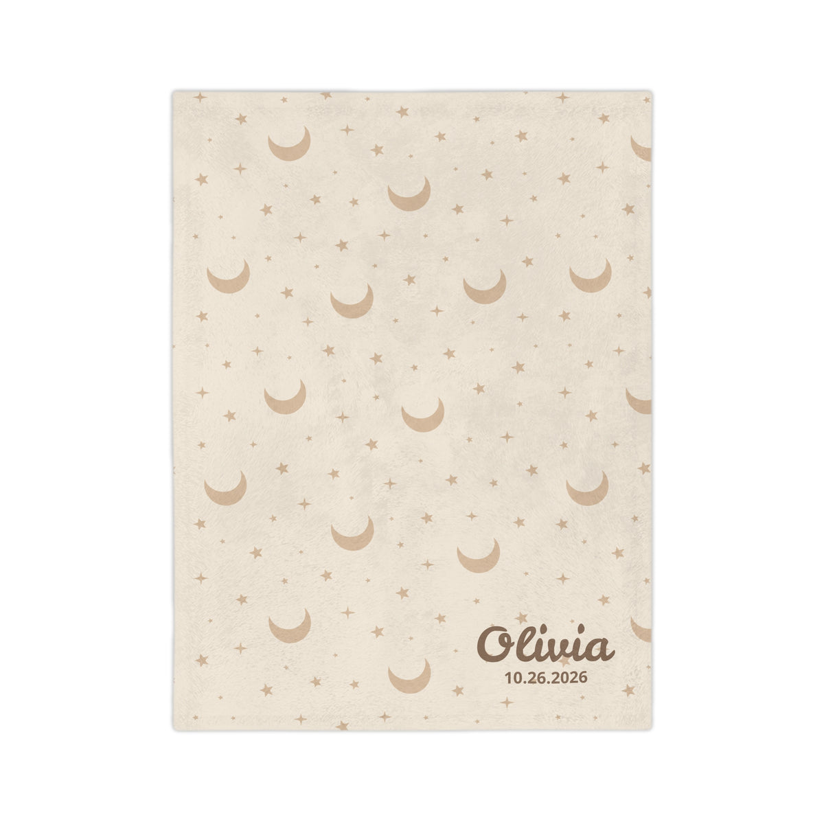 Personalized Moon and Stars Velveteen Microfiber Blanket