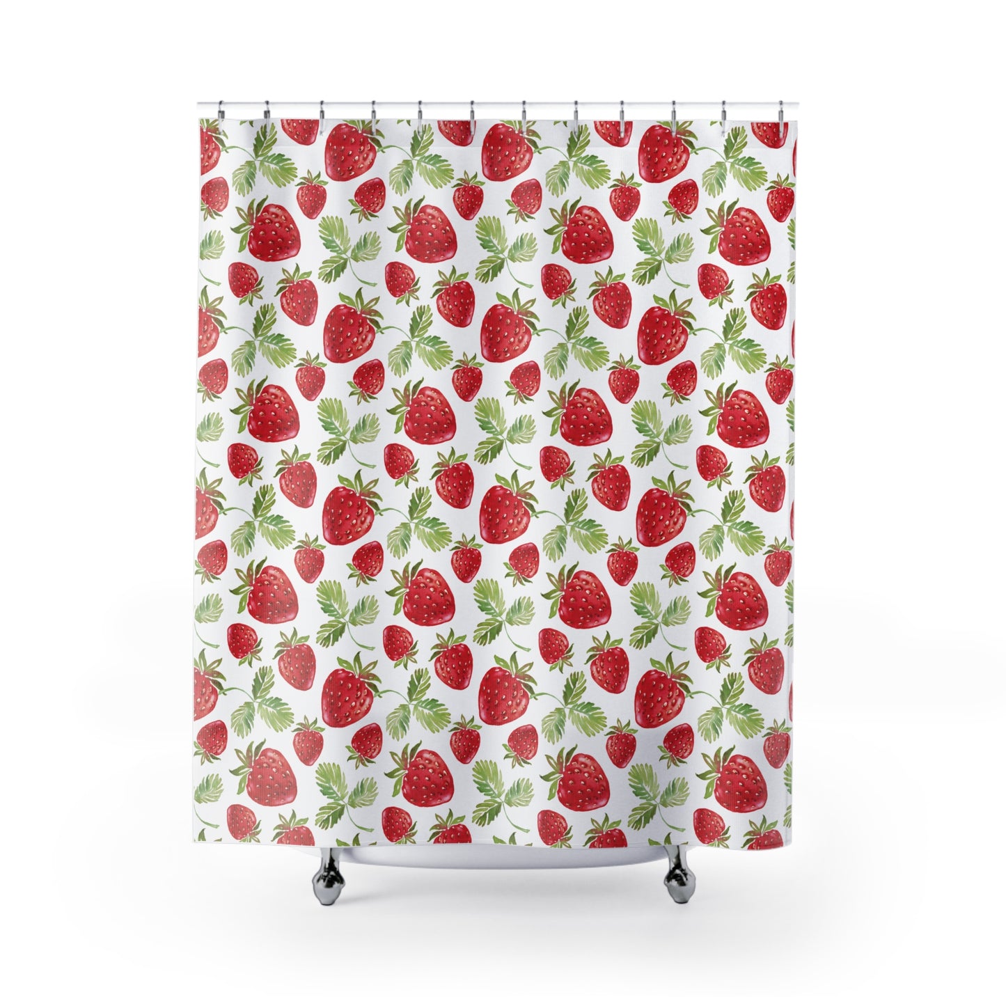 Strawberry Shower Curtain - Kawaii Bathroom Decor