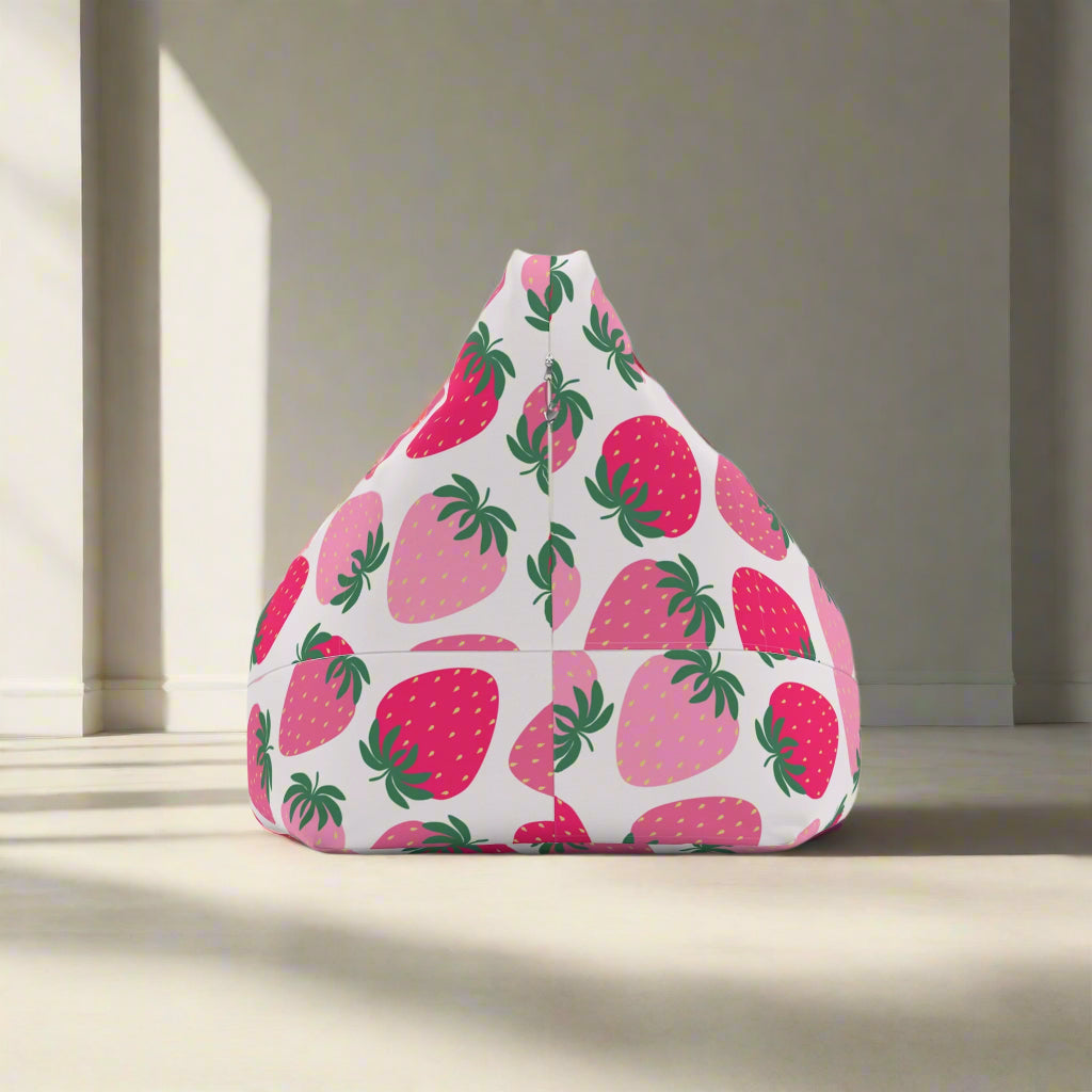 Bean Bag Chair Cover - Kawaii Strawberry Cottage Decor