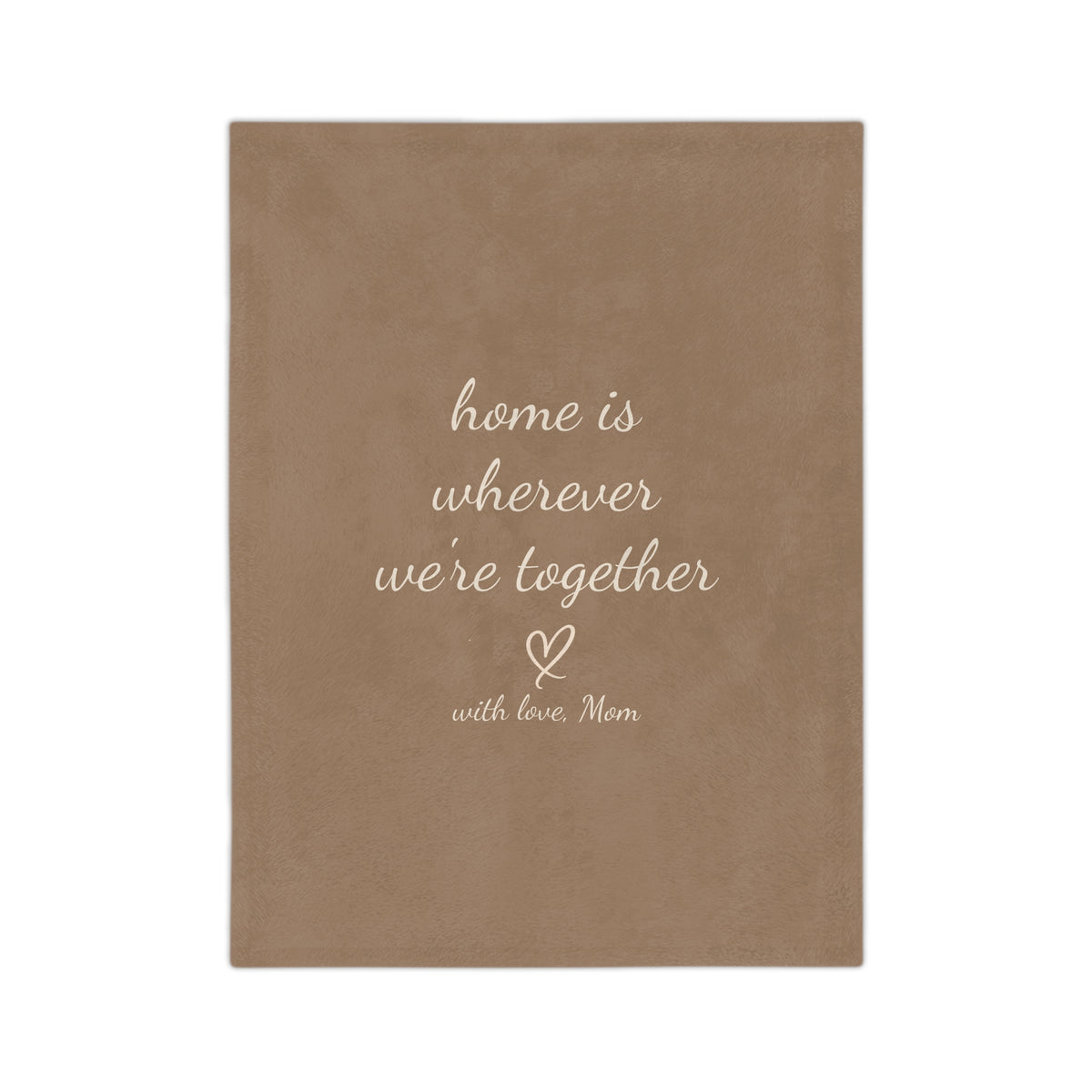 Brown Personalized Message Blanket, Custom Text Plush Throw, Meaningful Christmas Gift for Mom, Couple or Family, Cozy Holiday Blanket