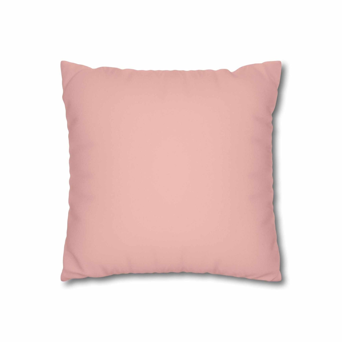 Custom family name gift pink faux suede cushion cover with concealed zipper for housewarming and holiday decor
