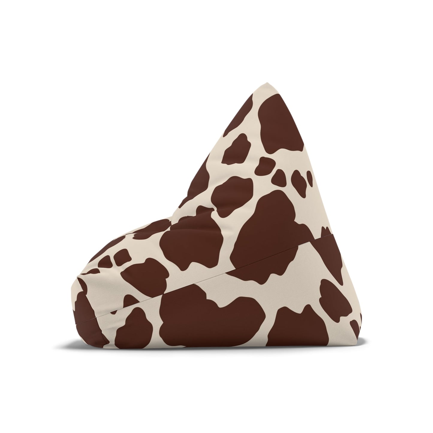 Retro cow print bean bag chair cover with durable polyester canvas and zipper closure for kids bedroom and farmhouse decor.