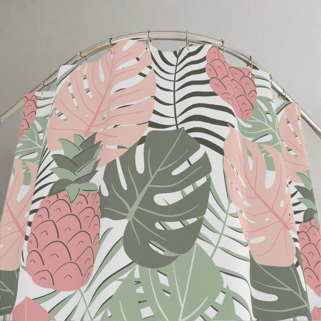Retro Fruit Theme Bathroom Shower Curtain - Kawaii Home Decor, Chic Washroom Accessory