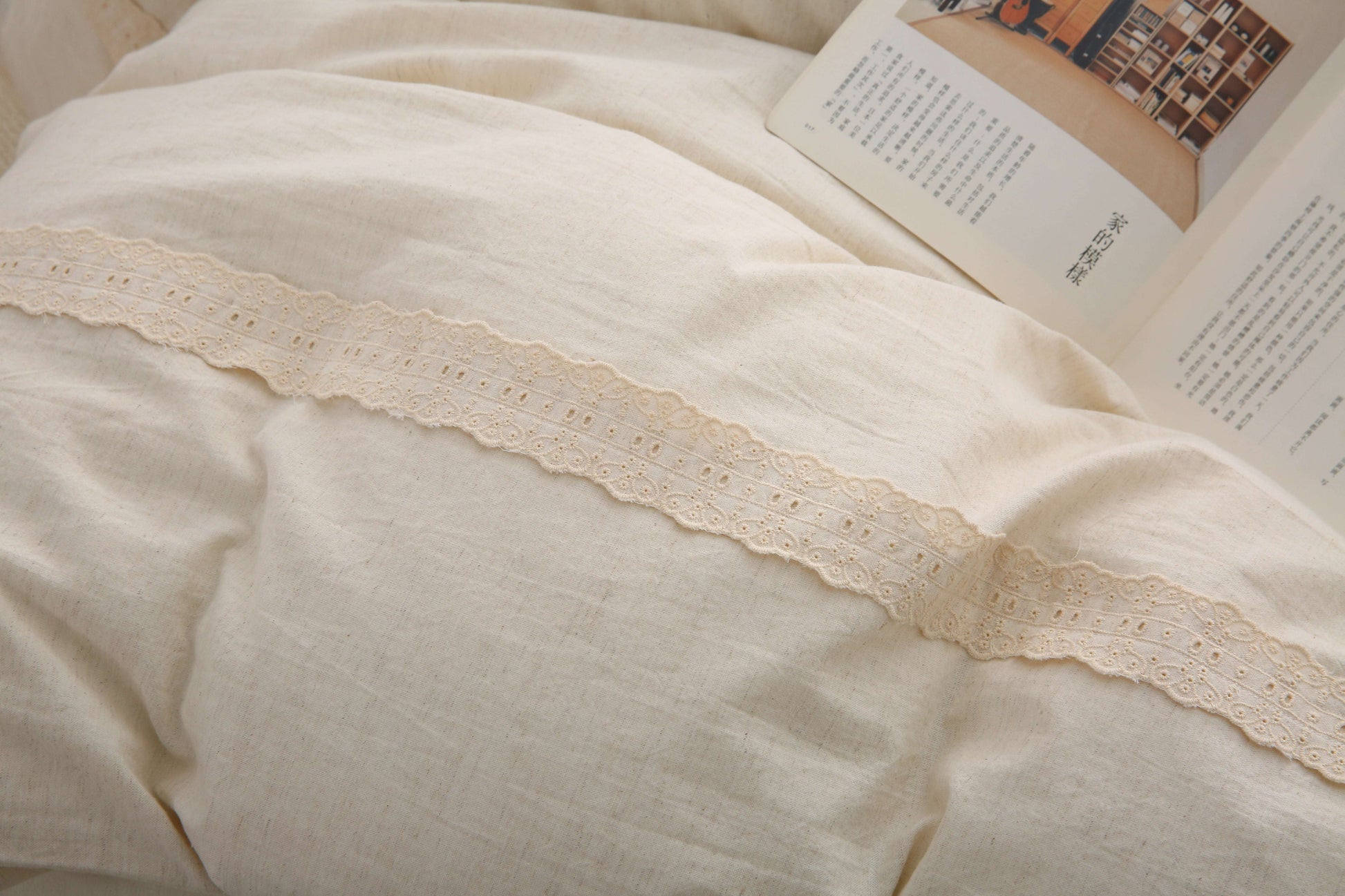 vintage french style cotton linen duvet cover