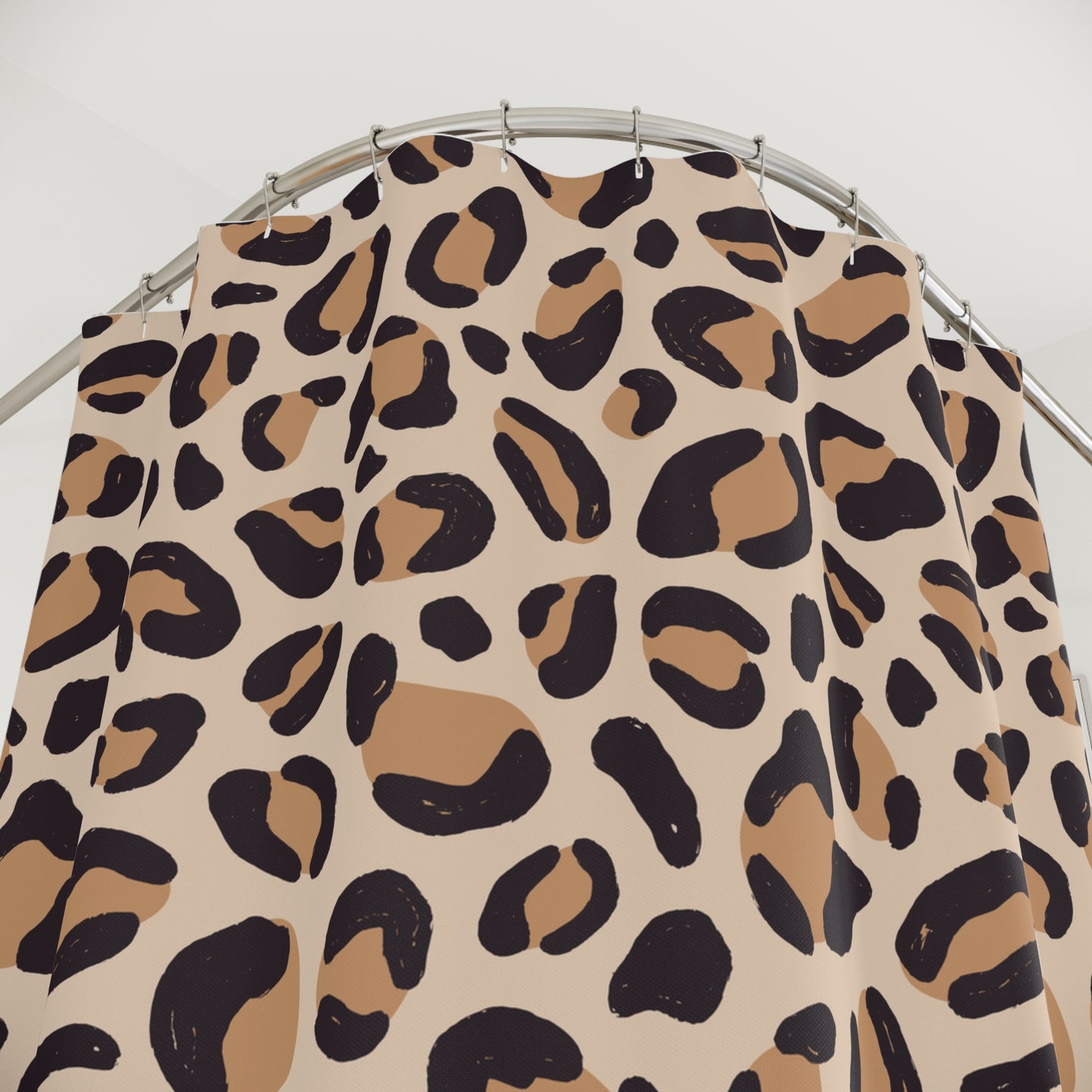 Retro Leopard Shower Curtains - Home Decor, Vintage Bath Curtain, Trendy Water Closet Accessory, Chic Washroom Decor, Animal Print Shower