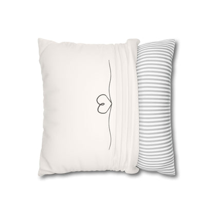 Custom family name gift faux suede decorative cushion cover with double-sided print and concealed zipper