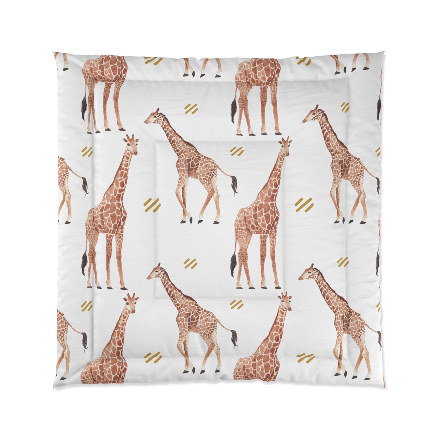 Pastel Safari Giraffe Comforter Twi in a soft neutral kids bedroom — soft natural lighting, warm layered styling by HomeStyle