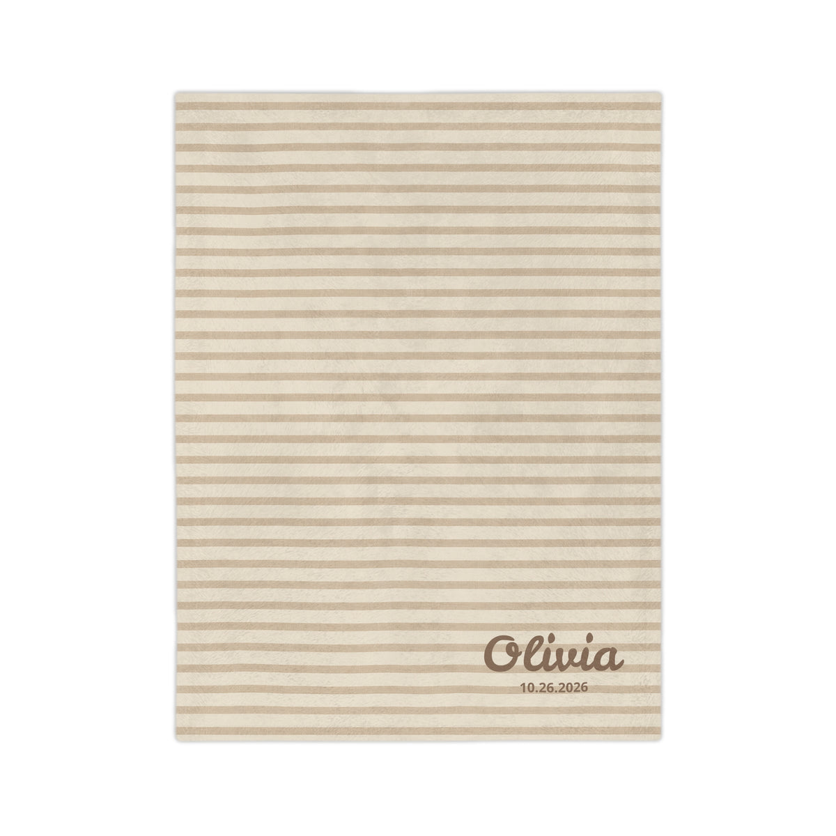 Personalized Olivia Name and Date Striped Blanket