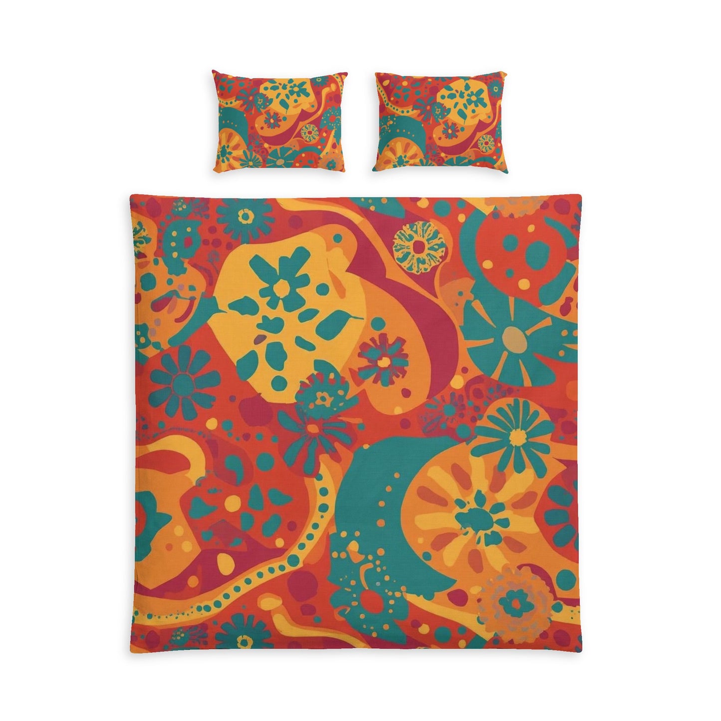 Retro Dopamin Dorm Cozy Bedding Set in a soft aesthetic dorm room — soft natural lighting, warm layered styling by HomeStyles