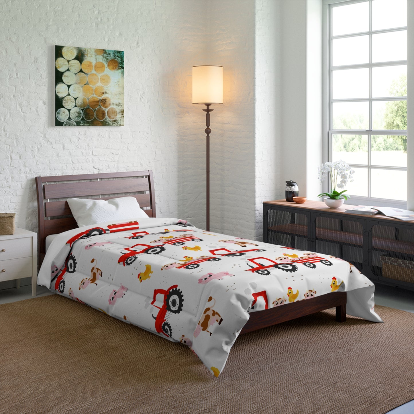 Kids Comforter Twin XL Twin, Boys R in a soft neutral kids bedroom — soft natural lighting, warm layered styling by HomeStyle