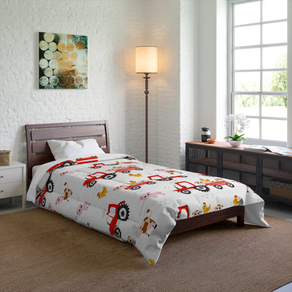 Kids Comforter Twin XL Twin, Boys R in a soft neutral kids bedroom — soft natural lighting, warm layered styling by HomeStyle