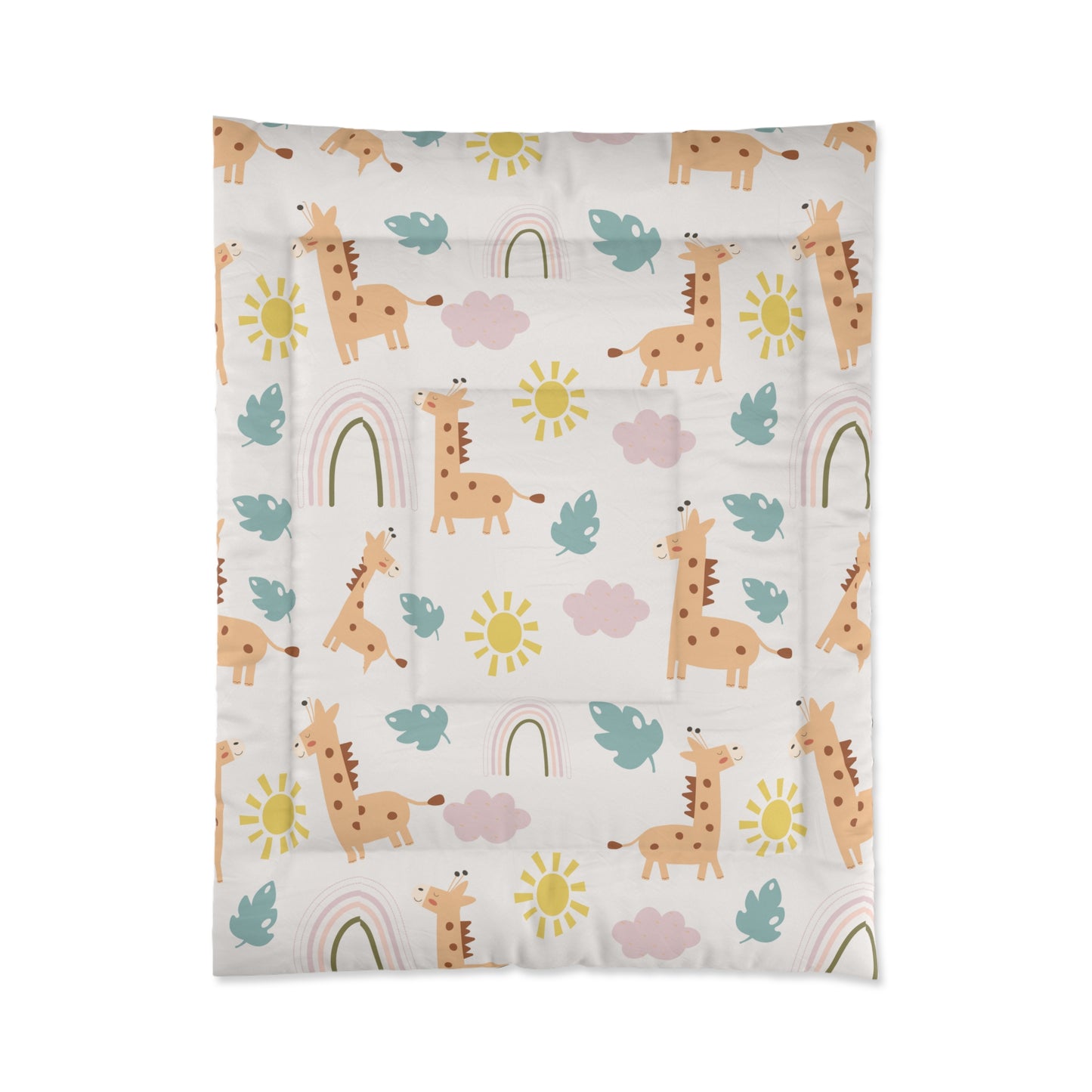 Giraffe Animal Comforter twin Twin  in a soft neutral kids bedroom — soft natural lighting, warm layered styling by HomeStyle