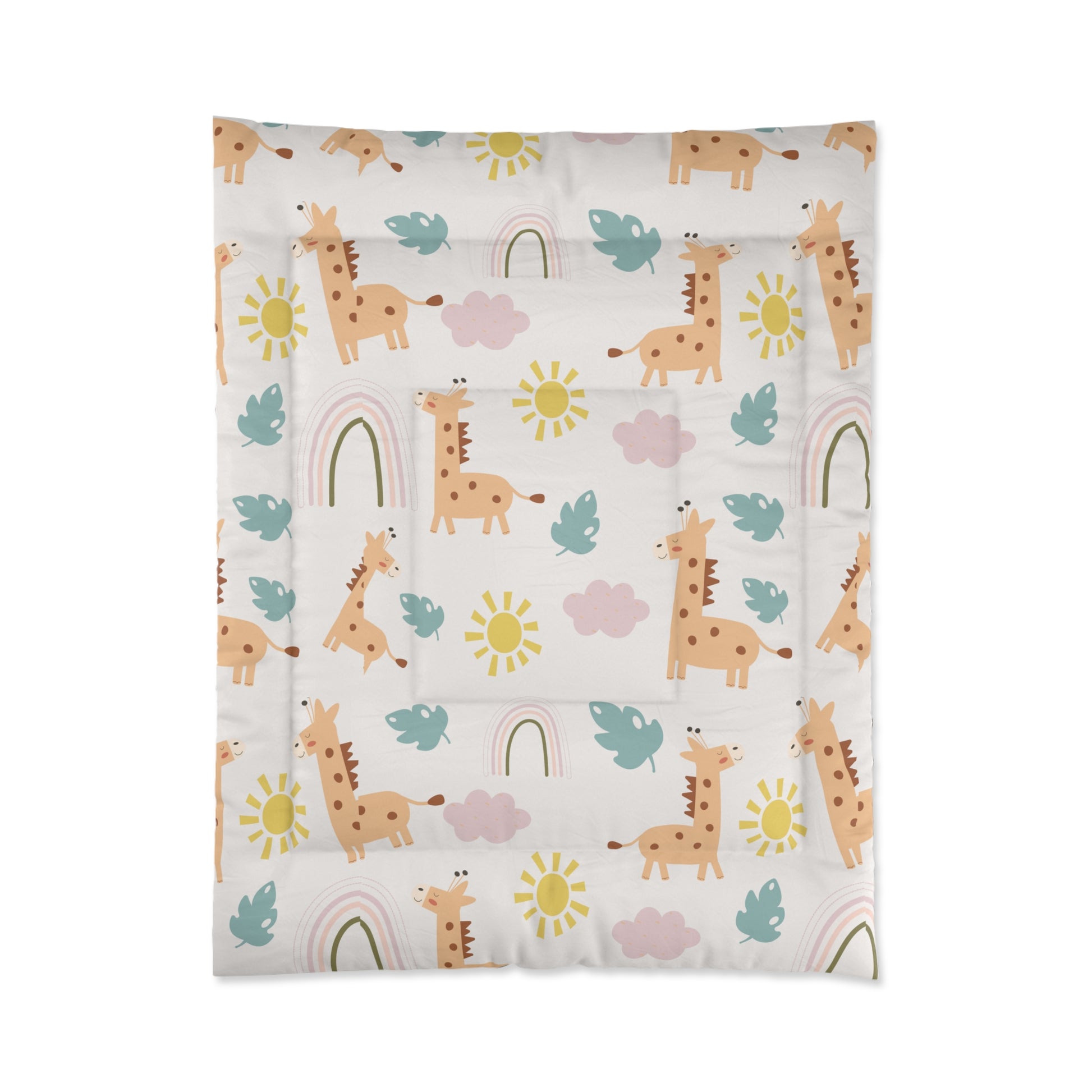 Giraffe Animal Comforter twin Twin  in a soft neutral kids bedroom — soft natural lighting, warm layered styling by HomeStyle