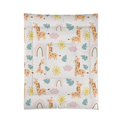 Giraffe Animal Comforter twin Twin  in a soft neutral kids bedroom — soft natural lighting, warm layered styling by HomeStyle