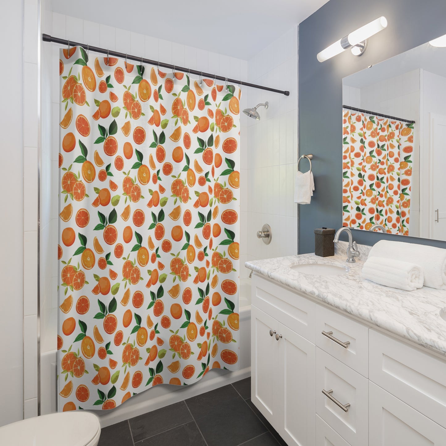 Fruit Theme  Bathroom Shower Curtain - Kawaii Home Decor, Chic Washroom Accessory, Idea for kids