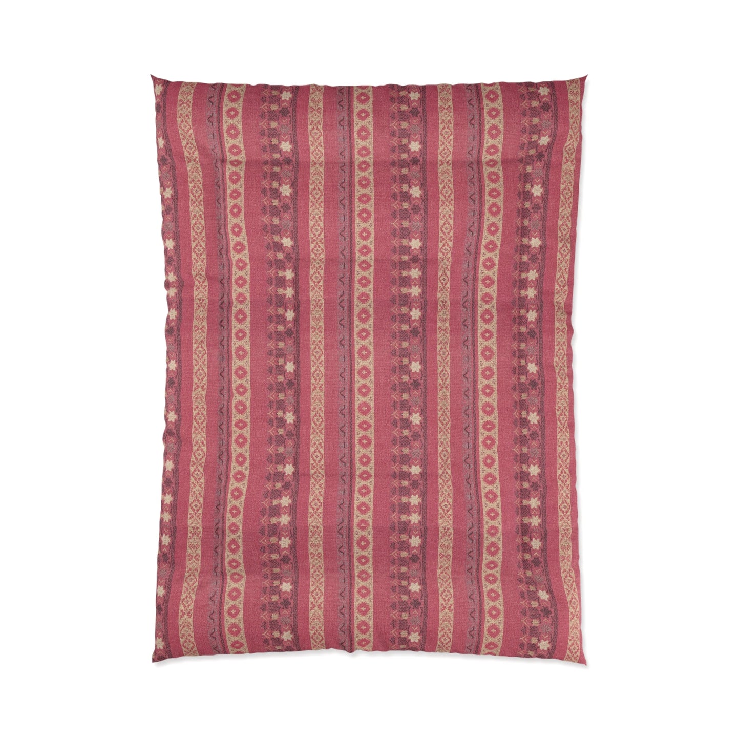 Modern Nautical Pink Boho Comforter in a soft aesthetic dorm room — soft natural lighting, warm layered styling by HomeStyles