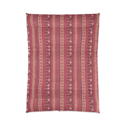 Modern Nautical Pink Boho Comforter in a soft aesthetic dorm room — soft natural lighting, warm layered styling by HomeStyles