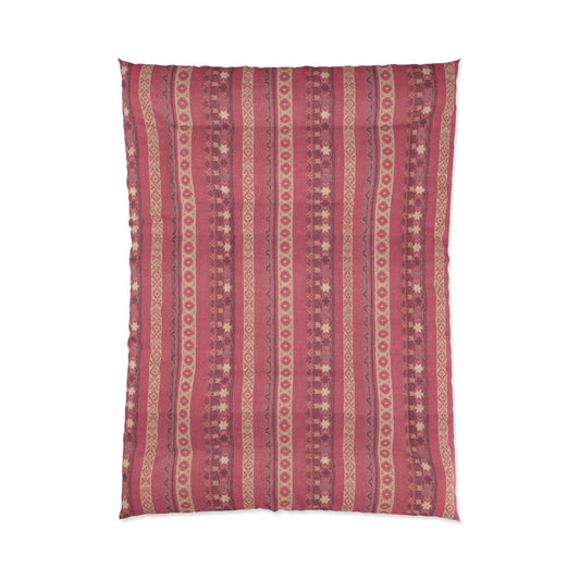 Modern Nautical Pink Boho Comforter in a soft aesthetic dorm room — soft natural lighting, warm layered styling by HomeStyles