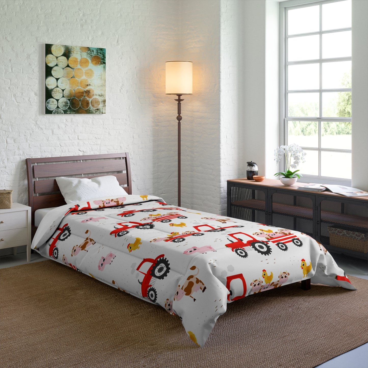 Kids Comforter Twin XL Twin, Boys R in a soft neutral kids bedroom — soft natural lighting, warm layered styling by HomeStyle