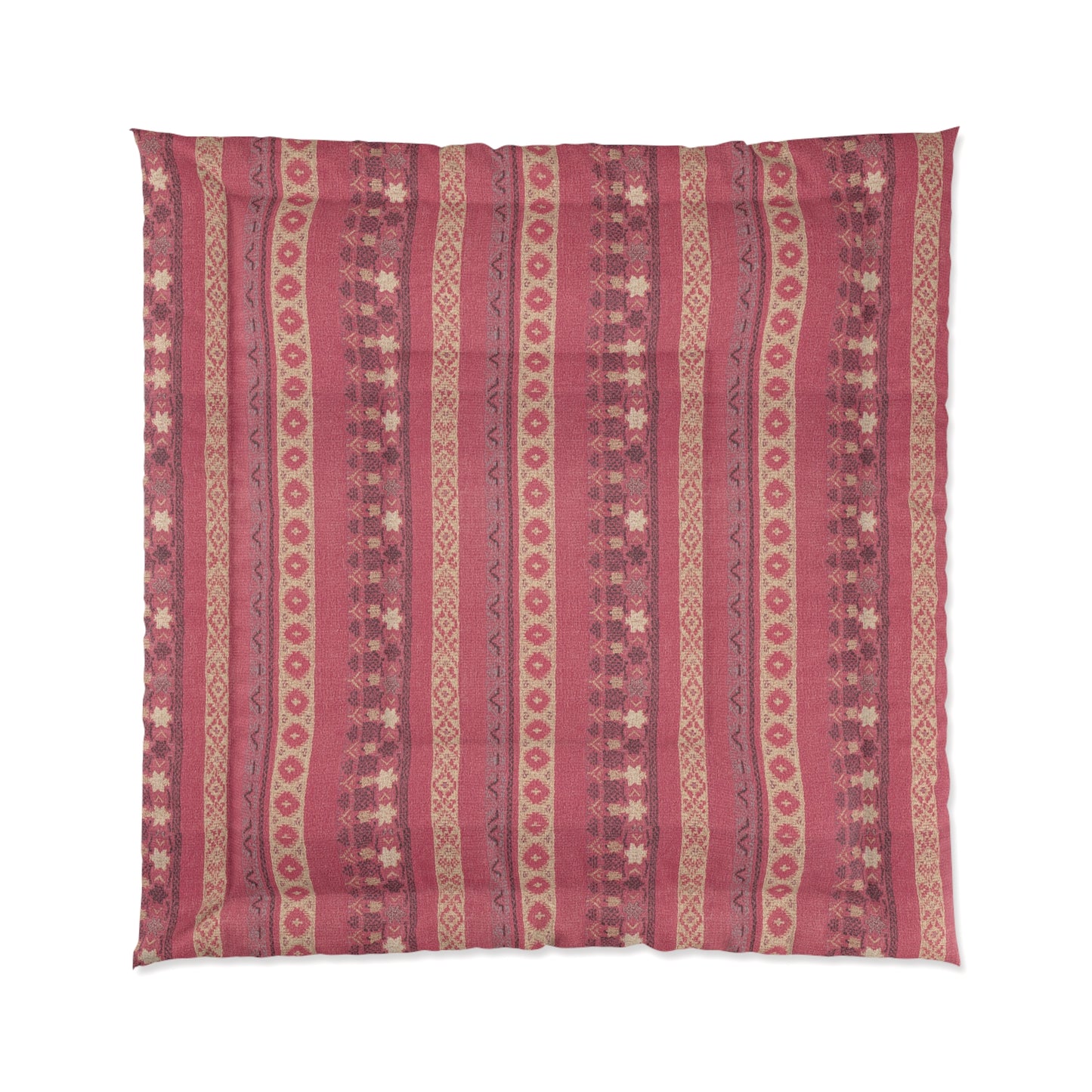 Modern Nautical Pink Boho Comforter in a soft aesthetic dorm room — soft natural lighting, warm layered styling by HomeStyles