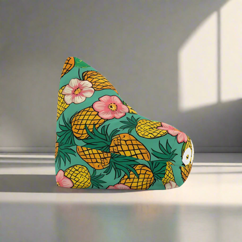 Personalized Bean Bag Chair Cover, Kawaii Pineapple Gift Idea for Summer & Spring - Name Customization Available, Home Decor, Nursery Decor,