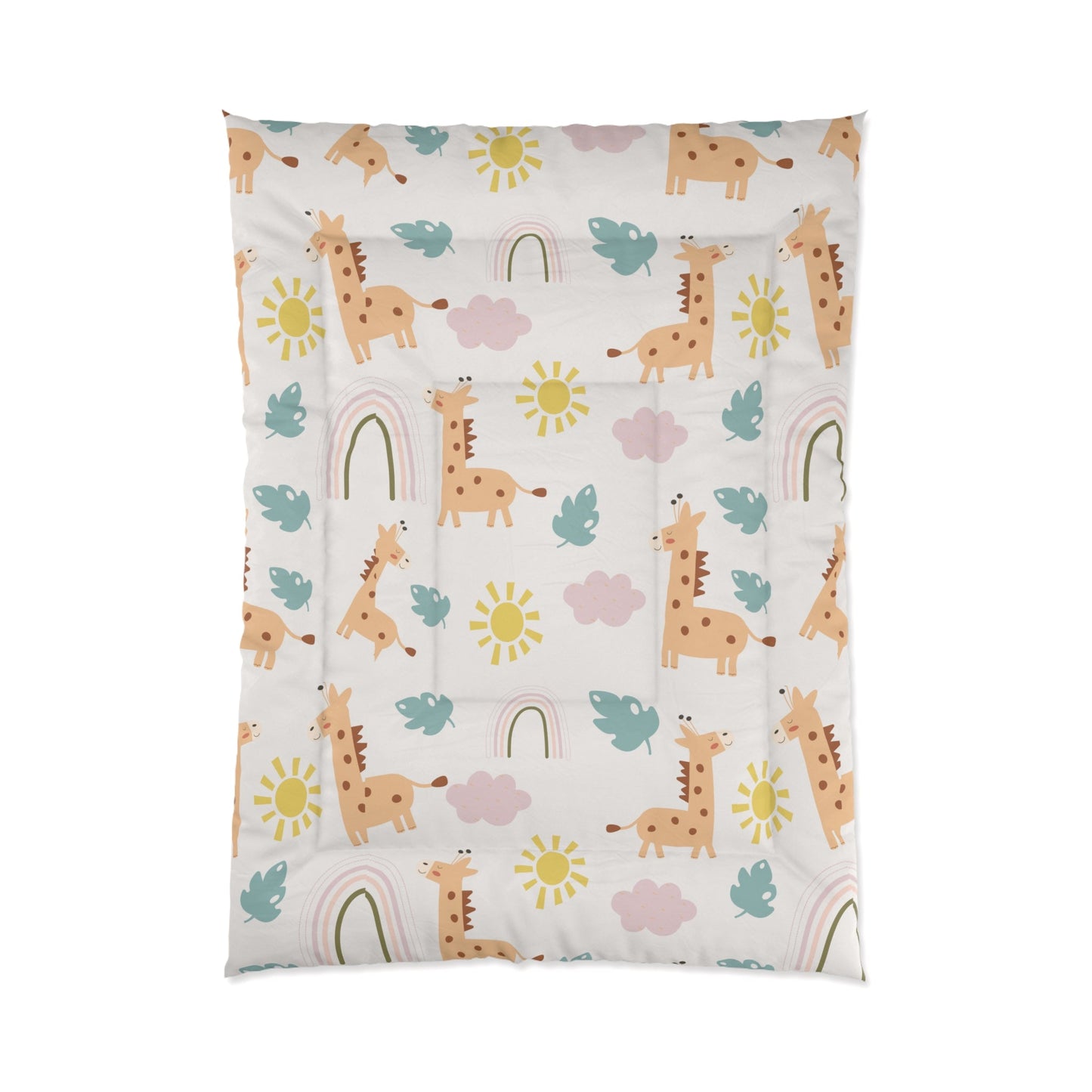 Giraffe Animal Comforter twin Twin  in a soft neutral kids bedroom — soft natural lighting, warm layered styling by HomeStyle