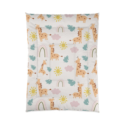 Giraffe Animal Comforter twin Twin  in a soft neutral kids bedroom — soft natural lighting, warm layered styling by HomeStyle