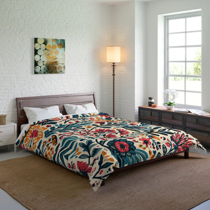 Cozy Boho Dorm Comforter, Twin XL C in a soft aesthetic dorm room — soft natural lighting, warm layered styling by HomeStyles