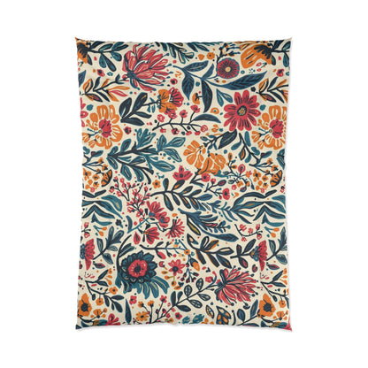 Cozy Boho Dorm Comforter, Twin XL C in a soft aesthetic dorm room — soft natural lighting, warm layered styling by HomeStyles
