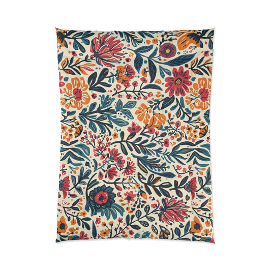 Cozy Boho Dorm Comforter, Twin XL C in a soft aesthetic dorm room — soft natural lighting, warm layered styling by HomeStyles