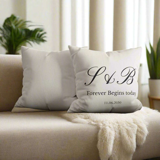 Custom family name gift faux suede decorative cushion cover for housewarming and holiday decor