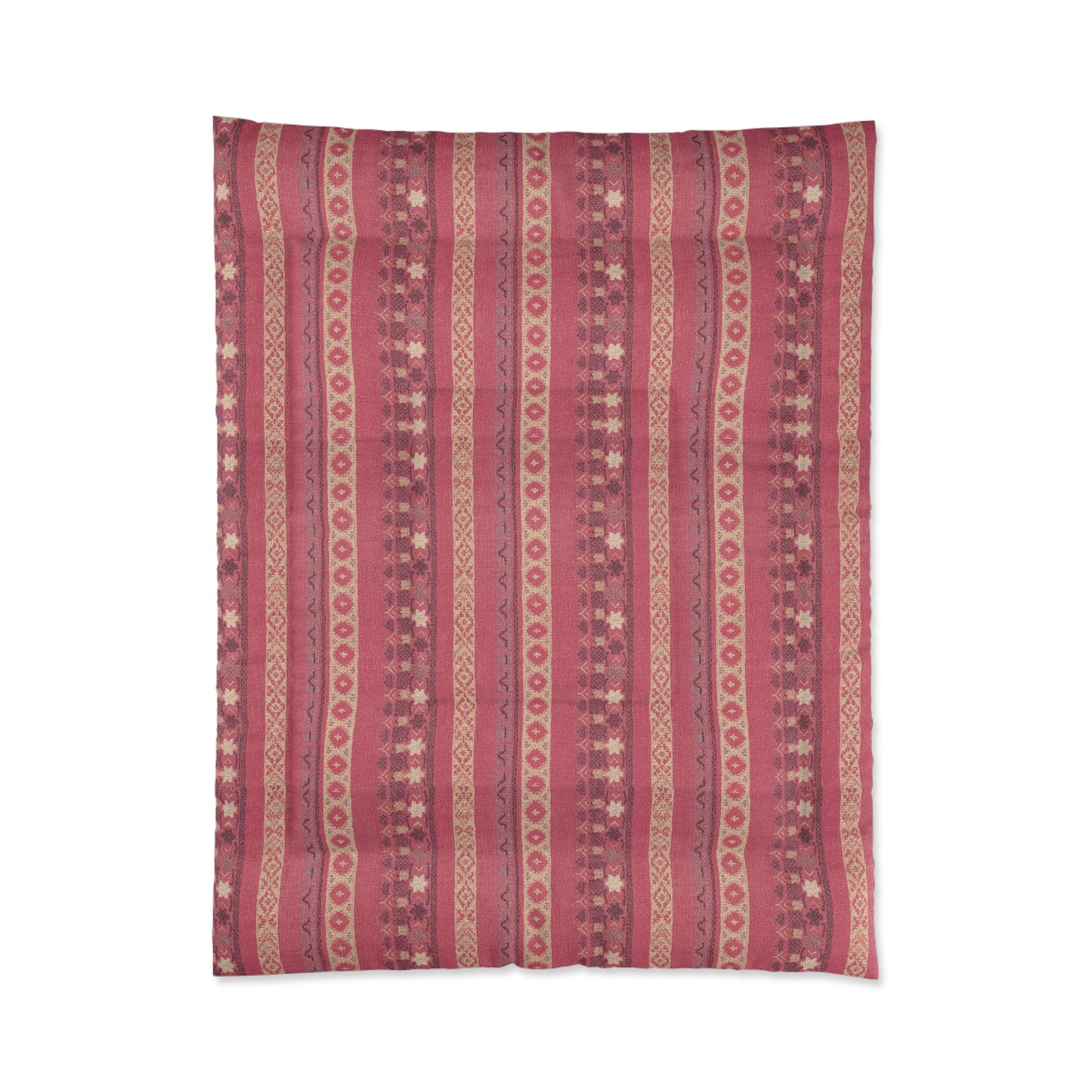 Modern Nautical Pink Boho Comforter in a soft aesthetic dorm room — soft natural lighting, warm layered styling by HomeStyles