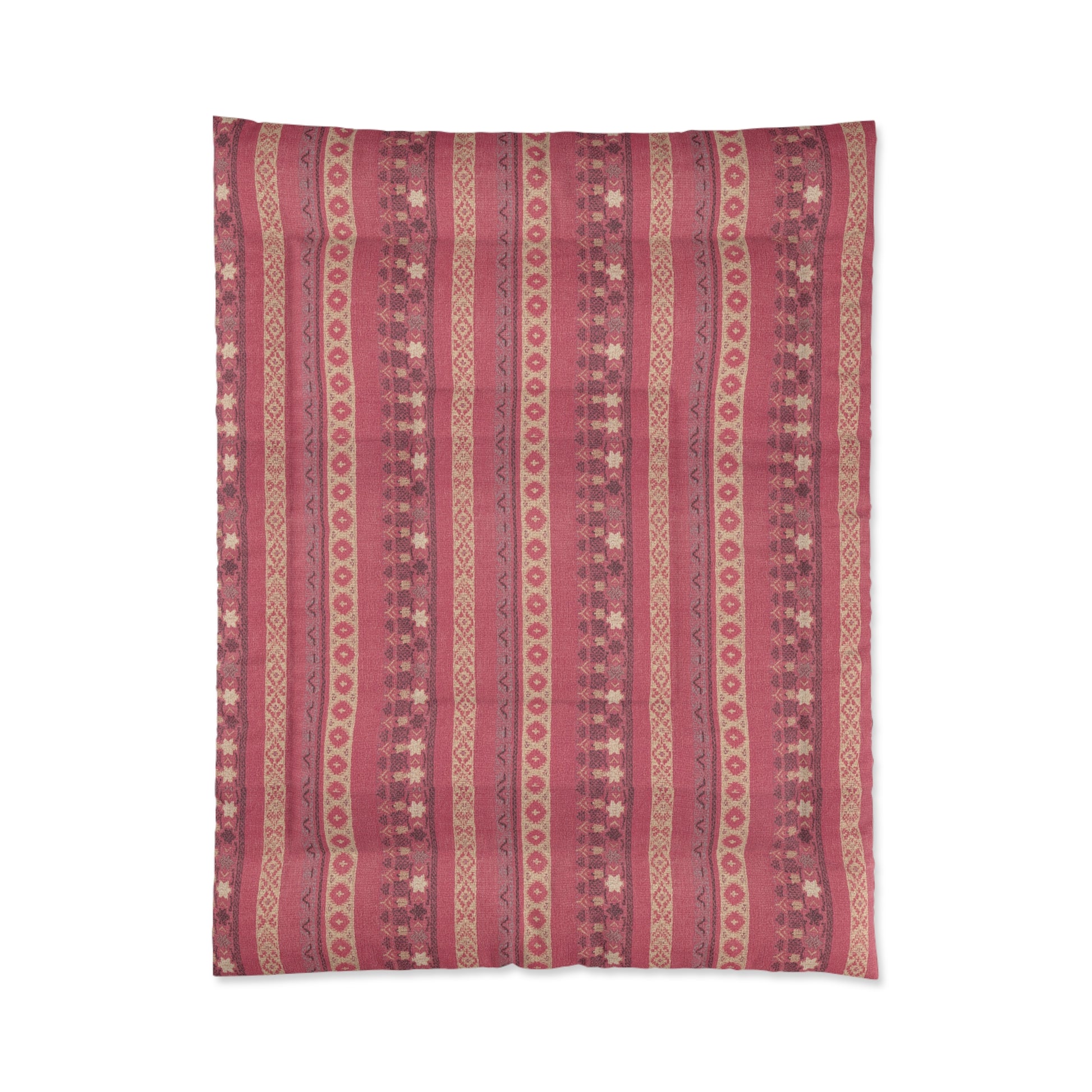 Modern Nautical Pink Boho Comforter in a soft aesthetic dorm room — soft natural lighting, warm layered styling by HomeStyles