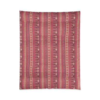 Modern Nautical Pink Boho Comforter in a soft aesthetic dorm room — soft natural lighting, warm layered styling by HomeStyles