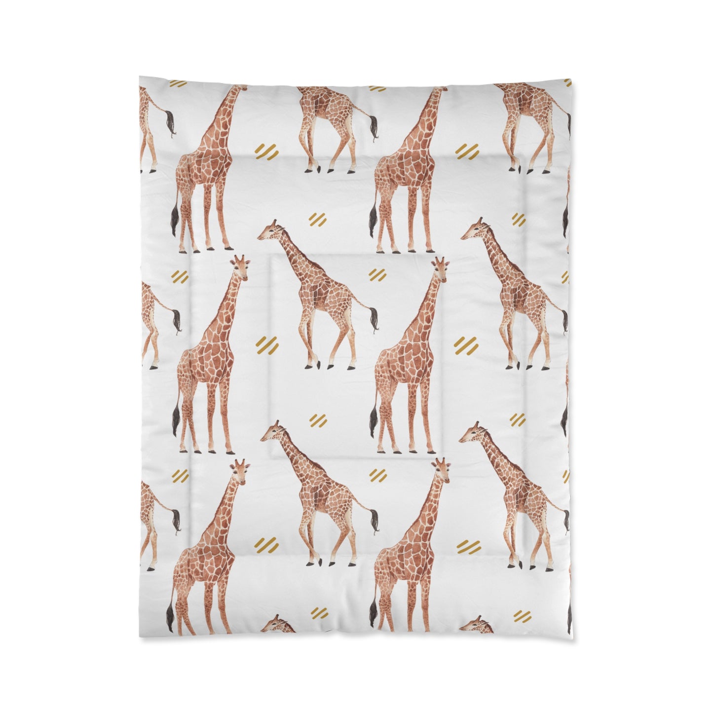 Pastel Safari Giraffe Comforter Twi in a soft neutral kids bedroom — soft natural lighting, warm layered styling by HomeStyle