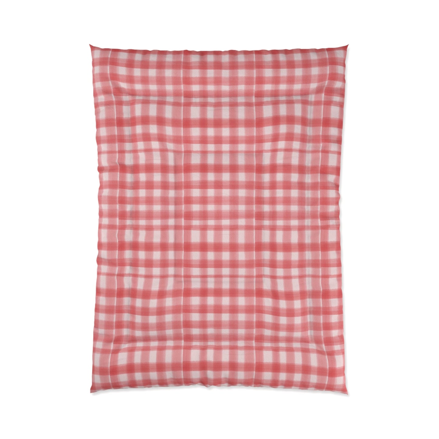 Pink Plaid Cozy Dorm Comforter in a soft aesthetic dorm room — soft natural lighting, warm layered styling by HomeStylesPlus