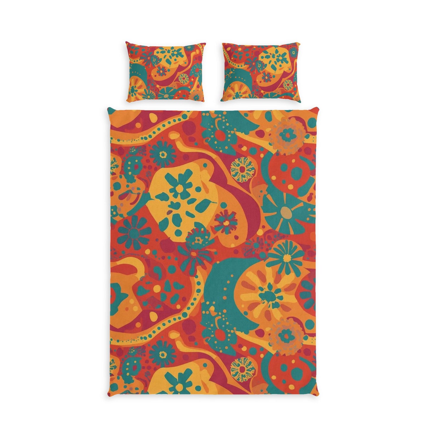 Retro Dopamin Dorm Cozy Bedding Set in a soft aesthetic dorm room — soft natural lighting, warm layered styling by HomeStyles