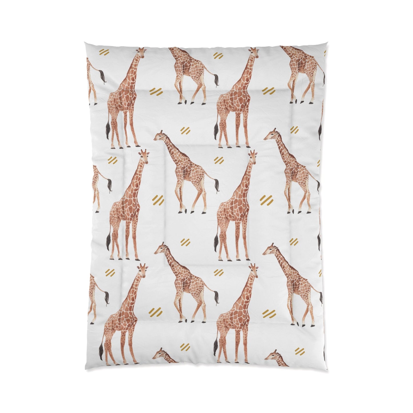 Pastel Safari Giraffe Comforter Twi in a soft neutral kids bedroom — soft natural lighting, warm layered styling by HomeStyle
