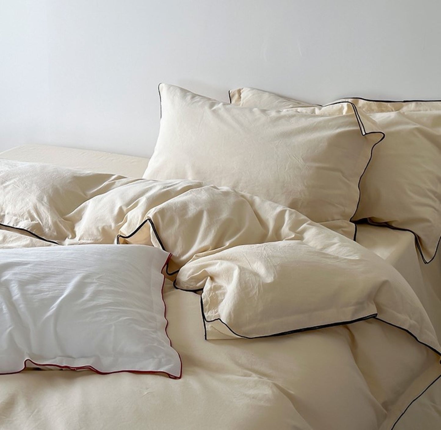 The design's simplicity and the neutral color palette make it versatile, suitable for a variety of bedroom decors