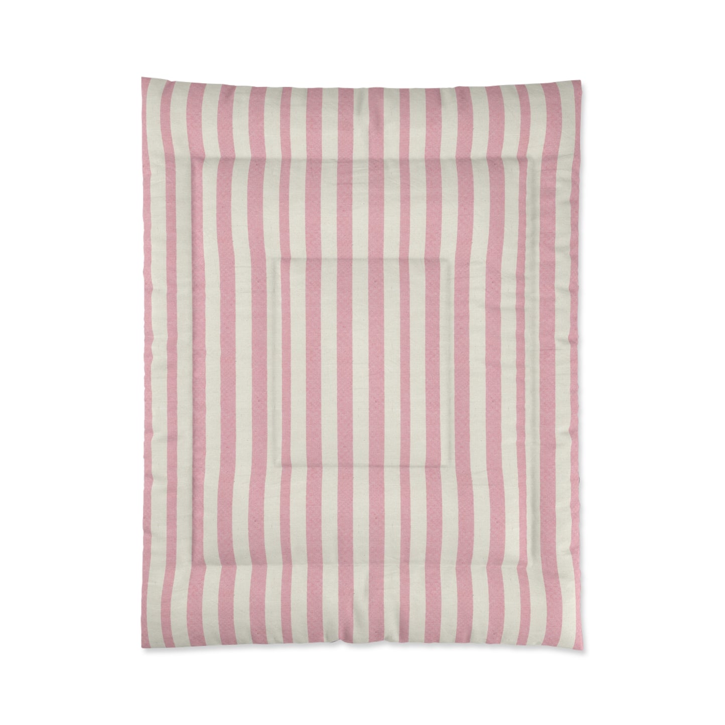 Pink White Striped Comforter | Cozy Twin XL Dorm Bedding | Modern Nautical Bedroom Decor