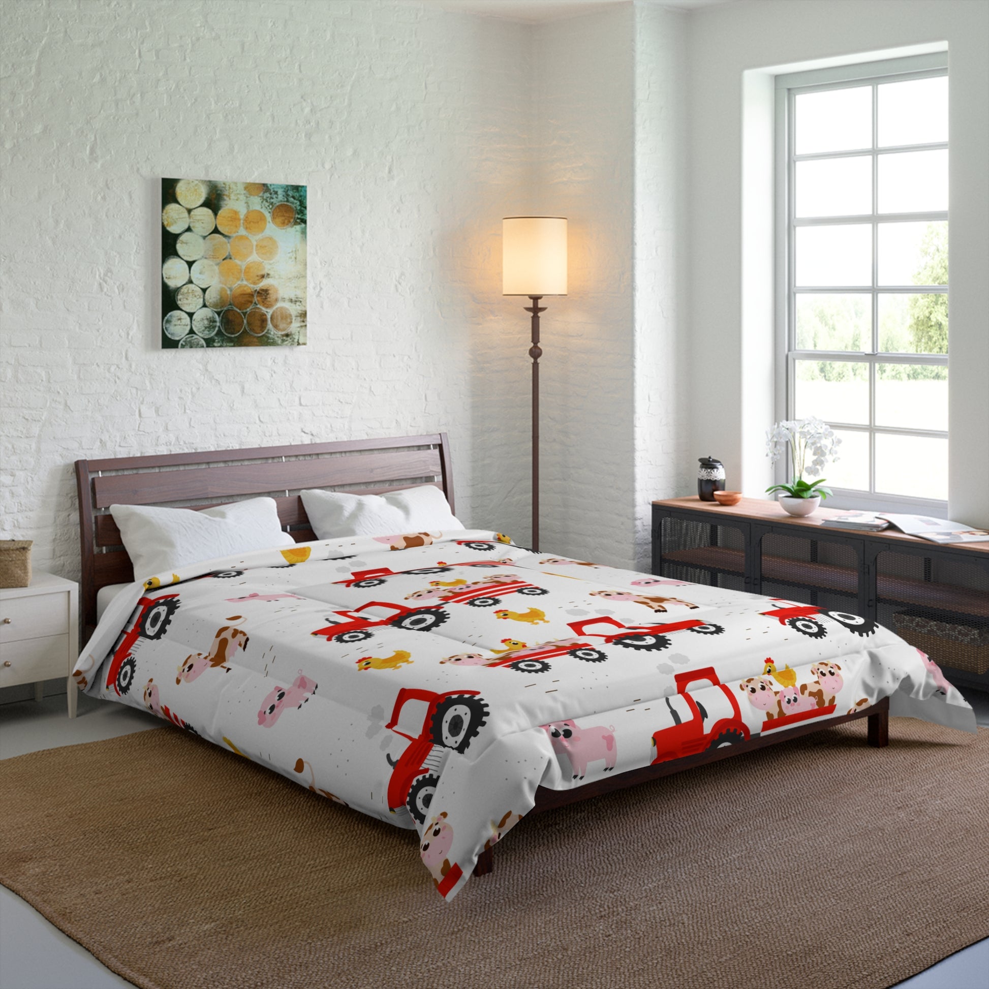 Kids Comforter Twin XL Twin, Boys R in a soft neutral kids bedroom — soft natural lighting, warm layered styling by HomeStyle