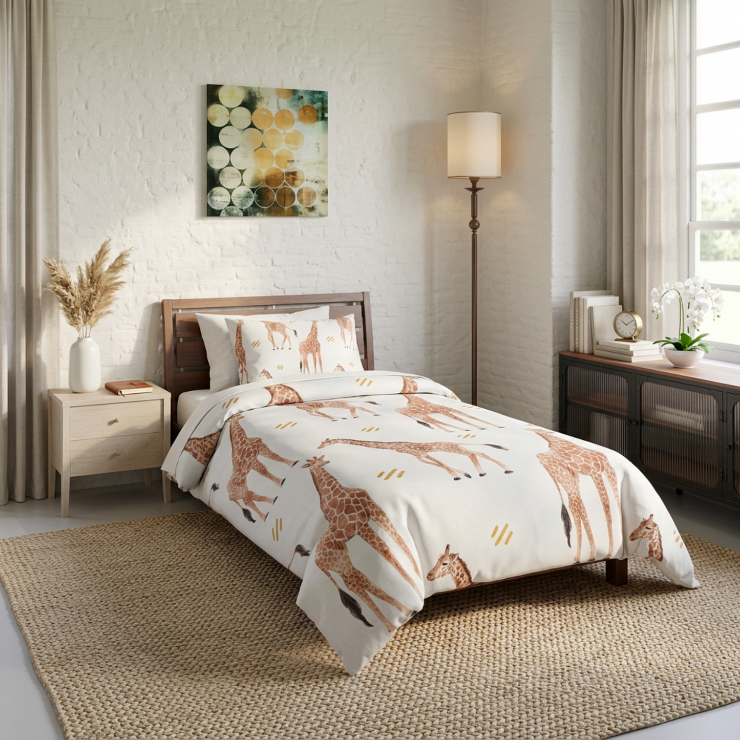 Pastel Safari Giraffe Comforter Twin XL | Kids Animal Bedding, Nursery