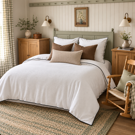 White Waffle Duvet Cover Set