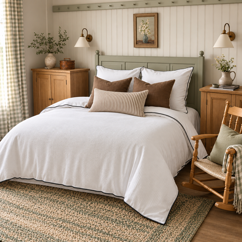 White Waffle Duvet Cover Set