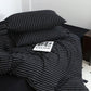 Luxury Black & White Striped Duvet Set