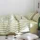 Green Stripe Washed Cotton Bedding Set