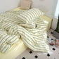 Green Stripe Washed Cotton Bedding Set