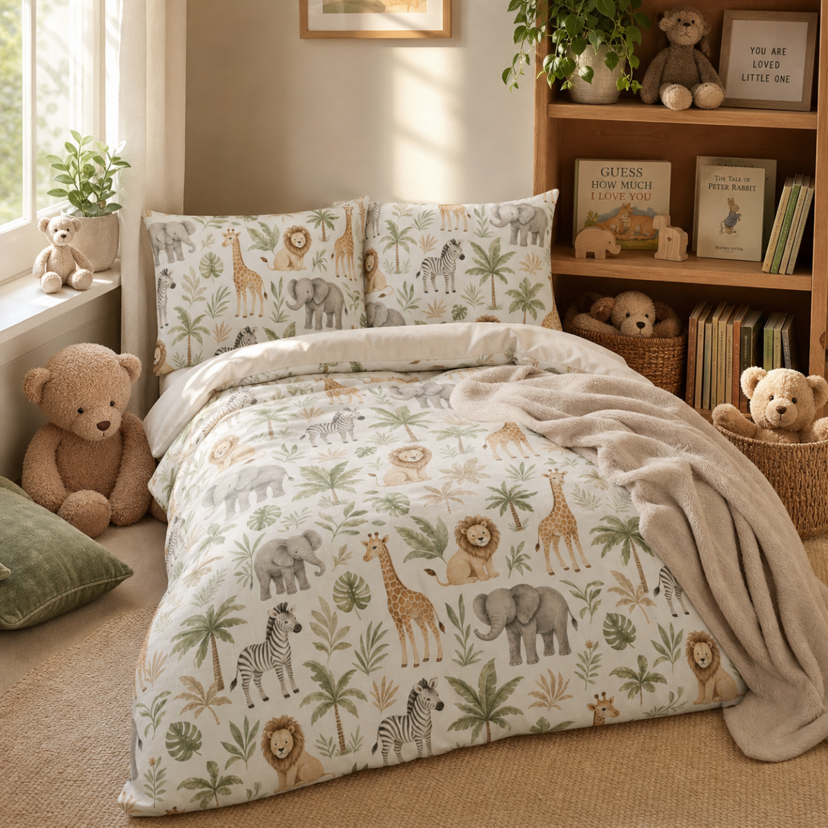Woodland Animals Cotton Bed Set | Kids bedding  Duvet Cover Pillowcases